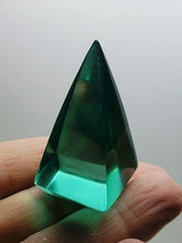 Load image into Gallery viewer, Teal Andara Crystal Nubian Pyramid 1.5in x .75in