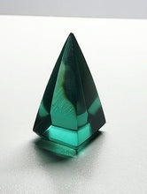 Load image into Gallery viewer, Teal Andara Crystal Nubian Pyramid 1.5in x .75in