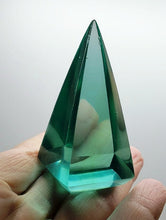Load image into Gallery viewer, Teal w/ Earth Shaman Andara Crystal Nubian Pyramid 2.5in x 1.25in