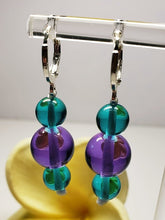 Load image into Gallery viewer, Teal &amp; Violet color change Andara Crystal Earrings