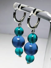 Load image into Gallery viewer, Teal &amp; Violet color change Andara Crystal Earrings
