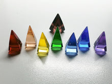 Load image into Gallery viewer, Andara Crystal Tiny Nubian Pyramid Set Chakra colors +1