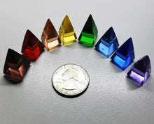 Load image into Gallery viewer, Andara Crystal Tiny Nubian Pyramid Set Chakra colors +1