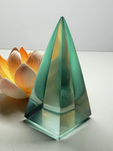 Load image into Gallery viewer, Turquoise Andara Crystal Nubian Pyramid 3in x 1.5in