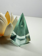 Load image into Gallery viewer, Turquoise Andara Crystal Nubian Pyramid 2.5in x 1.25in
