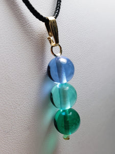 Teal Violet Healing Flame Andara Crystal Pendant 10mm