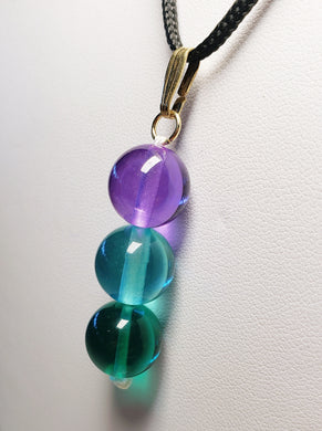 Teal Violet Healing Flame Andara Crystal Pendant 12mm
