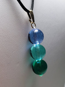 Teal Violet Healing Flame Andara Crystal Pendant 12mm