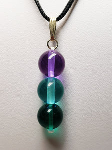 Teal Violet Healing Flame Andara Crystal Pendant 12mm