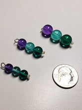 Load image into Gallery viewer, Teal Violet Healing Flame Andara Crystal Pendant 12mm
