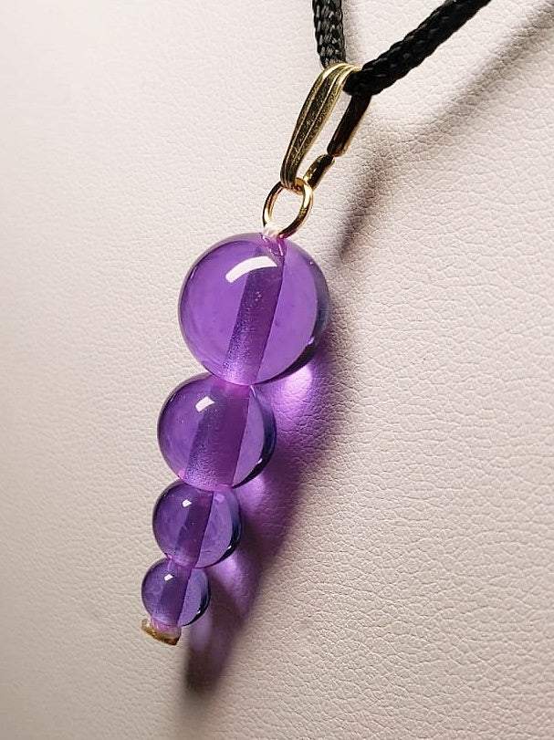 Violet Flame Andara Crystal Pendant (1x12mm,1x10mm,1x8mm & 1x6mm)