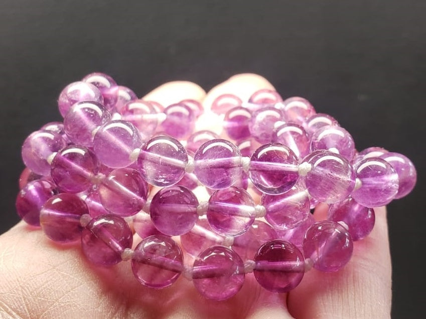 Fluorite - Violet Purple Rainbow EO++ 8+mm 24.5inch 290.4ct