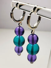 Load image into Gallery viewer, Teal &amp; Violet color change Andara Crystal Earrings