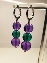 Load image into Gallery viewer, Teal &amp; Violet color change Andara Crystal Earrings
