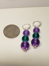 Load image into Gallery viewer, Teal &amp; Violet color change Andara Crystal Earrings
