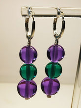 Load image into Gallery viewer, Teal &amp; Violet color change Andara Crystal Earrings