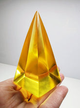 Load image into Gallery viewer, Yellow (Golden) Andara Crystal Nubian Pyramid 3in x 1.5in