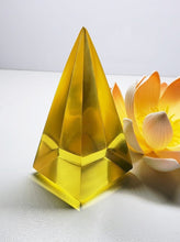 Load image into Gallery viewer, Yellow (Golden) Andara Crystal Nubian Pyramid 3in x 1.5in