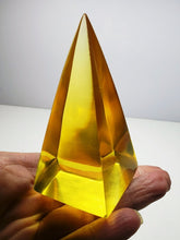 Load image into Gallery viewer, Yellow (Golden) Andara Crystal Nubian Pyramid 3in x 1.5in