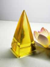 Load image into Gallery viewer, Yellow (Golden) Andara Crystal Nubian Pyramid 3in x 1.5in