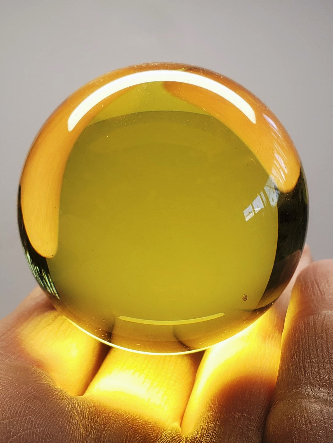 Yellow  Andara Crystal Sphere 2 inch