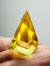 Load image into Gallery viewer, Yellow (Golden) Andara Crystal Nubian Pyramid 1.5in x .75in