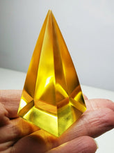 Load image into Gallery viewer, Yellow (Golden) Andara Crystal Nubian Pyramid 2.5in x 1.25in