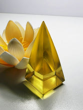 Load image into Gallery viewer, Yellow (Golden) Andara Crystal Nubian Pyramid 2.5in x 1.25in