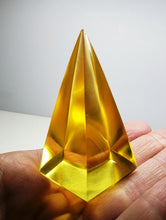 Load image into Gallery viewer, Yellow (Golden) Andara Crystal Nubian Pyramid 2.5in x 1.25in