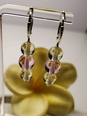 Yellow & Pink Andara Crystal Earrings