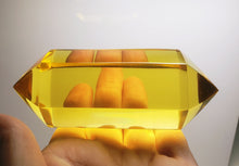 Load image into Gallery viewer, Yellow - Golden Double Terminated Polished Andara Crystal Wand