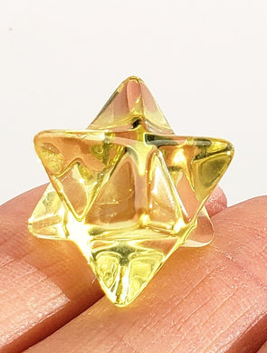 Yellow Green Andara Crystal Merkaba 15mm