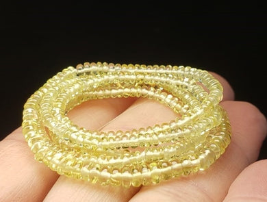 Sapphire - Yellow (Yellow / Green) EO+ 2.5-4.2mm 17.75inch 38.4ct