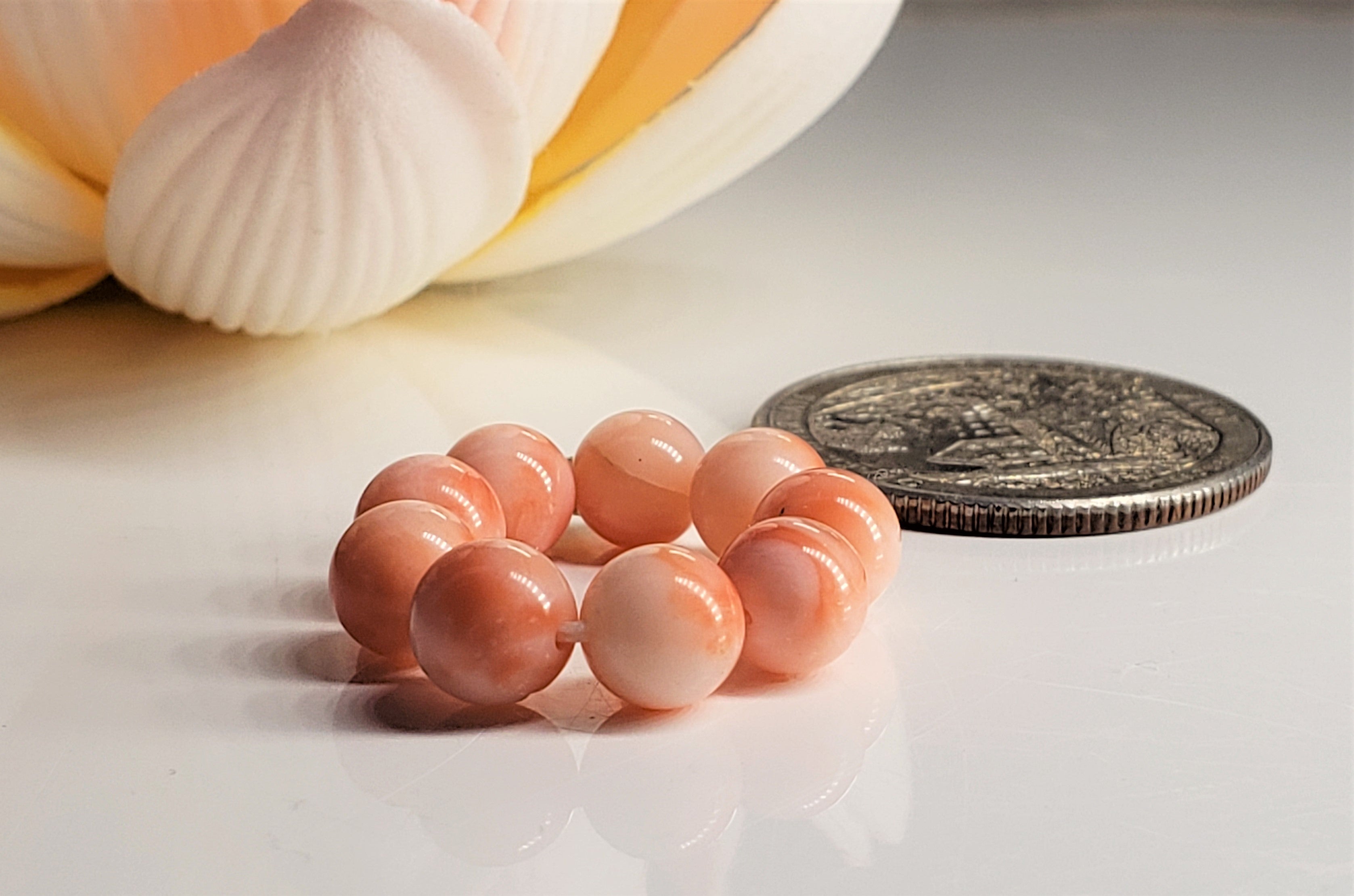 Coral Pink (Angel Skin) Gem Healing Ring