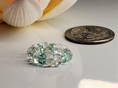 Beryl - White + Emerald Gem Healing Ring