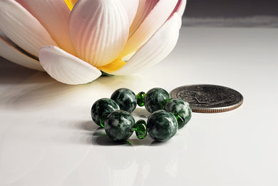 Agate - Tree + Diopside - Chrome Green Gem Healing Ring