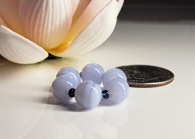 Agate - Blue Lace + Sapphire - Blue Gem Healing Ring