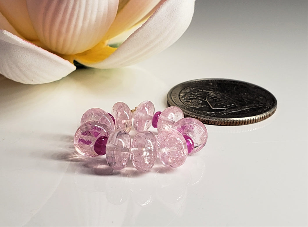 Morganite + Sapphire - Pink Gem Healing Ring