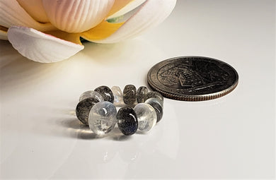 Labradorite + Moonstone - Blue Flash Gem Healing Ring
