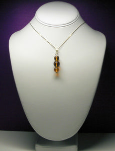 Amber Andara Crystal Pendant (2 x 10mm & 1 x 12mm)