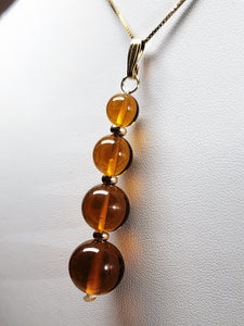 Amber Andara Crystal with Gold Pendant (1 x 8-14mm)