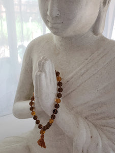Andara Crystal Mala / Prayer Beads - Amber & Brown