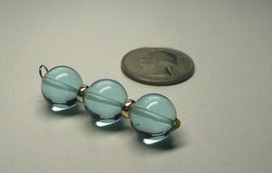 Aqua - Blue Andara Crystal with Gold Pendant (3 x 12mm)