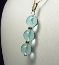 Load image into Gallery viewer, Aqua - Blue Andara Crystal with Gold Pendant (3 x 12mm)