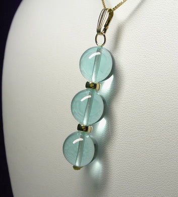 Aqua - Blue Andara Crystal with Gold Pendant (3 x 12mm)