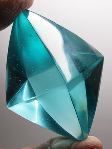 Aqua Blue Andara Crystal Octahedron 132g