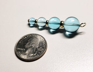 Aqua - Blue Andara Crystal with Gold Pendant (1 x 6-12mm)