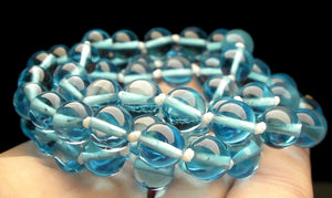 Aqua Blue Andara Crystal Necklace 8mm 25.5inch