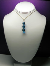 Load image into Gallery viewer, Blue - Bright Dark Andara Crystal with Gold Pendant (3 x 12mm)