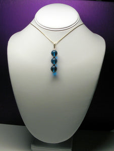 Blue - Bright Dark Andara Crystal with Gold Pendant (3 x 12mm)